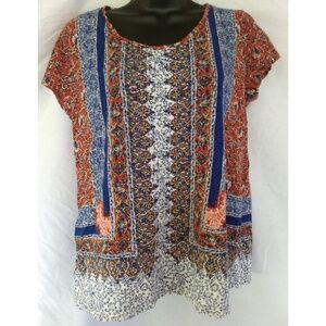 Lucky Brand▪️Bohemian Linen Blend Scoop Neck Tee